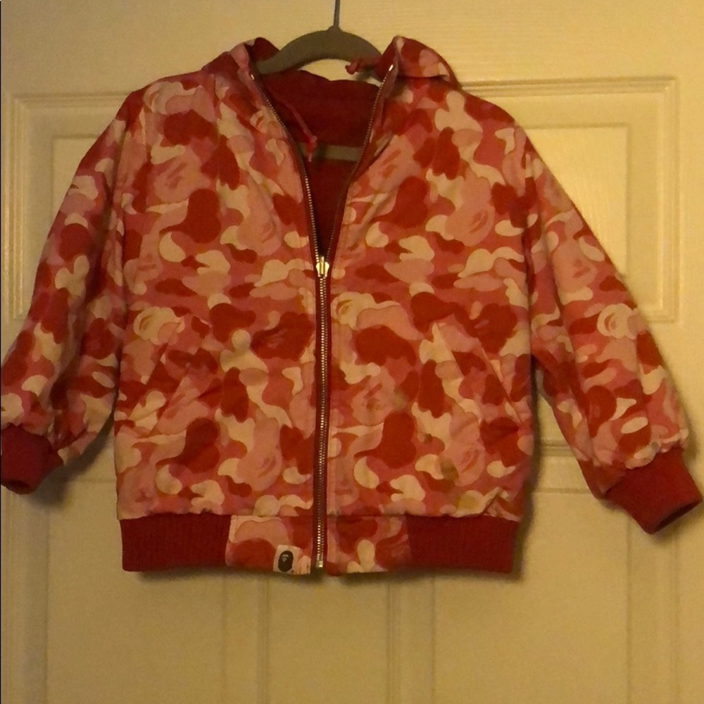 Reversible Pink Camo/Red Bape Windbreaker Jacket